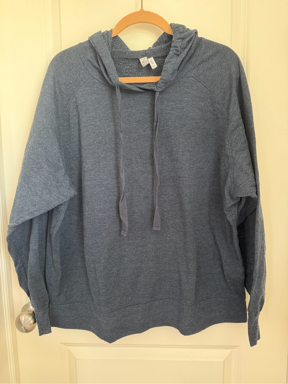 Zella Heathered Navy Blue Crewneck Hoodie Sweater
